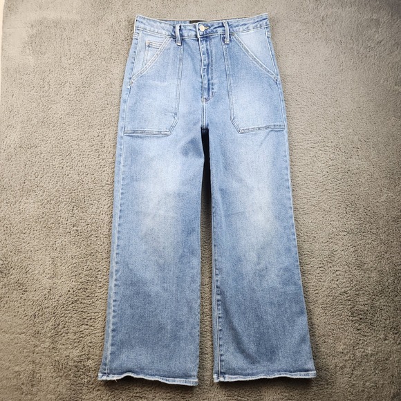 Just Black Denim Denim - Just Black Denim Jeans Women's 31 Blue Wide-Leg Relaxed Stretch Utility Jeans